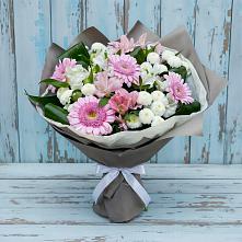 Букет цветов из:  Герберы, Альстромерии и Хризантемы #REPLACE_PRED# Чесноковка