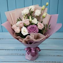Букет цветов из:  Розы и Лизиантусы в Чесноковка