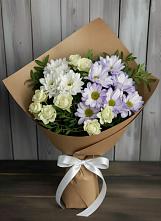 Букет цветов из:  Хризантемы и Розы в Чесноковка