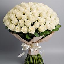 Букет 101 беля роза Белоснежка в Чесноковка