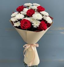 Букет цветов из:  Розы и Хризантемы в Чесноковка