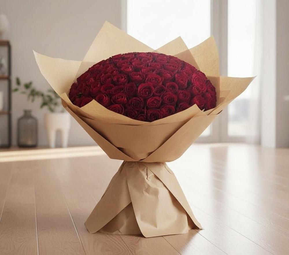Букет 101 Красная роза в Чесноковка