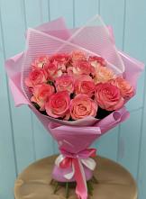 Букет 15 Розовых роз Равель в Чесноковка