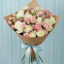 Букет цветов из:  Розы #REPLACE_PRED# Чесноковка