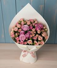 Букет цветов из:  Розы #REPLACE_PRED# Чесноковка