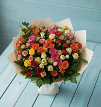 Букет Микс из разноцветных кустовых роз #REPLACE_PRED# Чесноковка